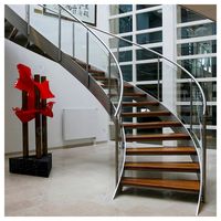Prima Factory Maßgefertigte Gebogene Glastreppe Innen-Stahl-Bogentreppe für Villa und Büro