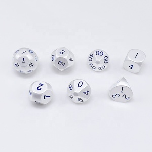 ชุดลูกเต๋าโลหะสีฟ้าชุบเงินที่ทนทาน - Product Image 6