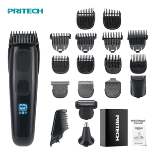 PRITECH เครื่องตัด<span class=keywords><strong>ผม</strong></span><span class=keywords><strong>ไฟ</strong></span>ฟ้าพร้อมจอแสดงผล LED 6800RPM มอเตอร์ความเร็วสูง ล็อคสำหรับเดินทาง เครื่องโกนหนวดไร้สาย ชุดโกนหนวด Type-C - Product Image 1