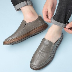 รองเท้าโลฟเฟอร์หนังผู้ชายสีน้ำตาลพื้นนุ่มสไตล์อังกฤษแบบสวมรองเท้าลำลองสำหรับธุรกิจขนาด 827 - Product Image 3