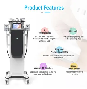 جهاز تنحيف الوجه والجسم 10 في 1 بسعة 80 ألف للاستخدام في الصالونات الراقية جهاز تقليص الدهون وتضييق البشرة بتفريغ الهواء rf بسعة 80 الف