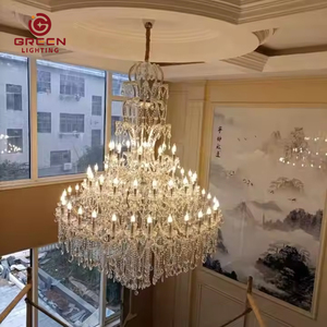 Lámpara de araña de cristal de lujo personalizada para salón de banquetes de bodas, lámpara de techo grande para hotel - Product Image 4