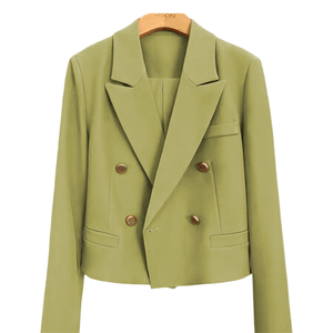 Chaqueta Blazer con Cuello Chal para Mujer, Estilo Casual, Manga Larga, Talla Grande, Oficina, Color Sólido, Antiarrugas, Traje de Trabajo, Tejido, Un Solo Botón - Product Image 2