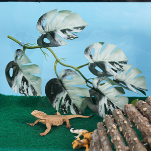 Décoration d'enclos pour reptiles, plante grimpante artificielle verte pour grenouilles, geckos, lézards se prélasser et grimper. - Product Image 2