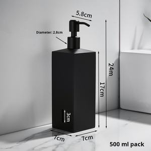 ที่ใส่สบู่ล้างมือสำหรับห้องน้ำในโรงแรมขวดสแตนเลสสีดำทรงสี่เหลี่ยมติดผนังหน้าต่างมองเห็นภาพสำหรับใช้ในห้องน้ำ - Product Image 6