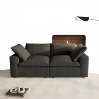Canapé modulaire sectionnel moderne, rembourré en tissu mélange lin, garnissage éponge, en forme de L, pour salon, appartement, hôtel