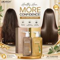 Ensemble shampoing et après-shampoing anti-chute de cheveux LOURICH, extrait d'herbes revitalisant pour le cuir chevelu, kit de soin anti-chute pour la vente en gros