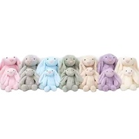 Logo de broderie personnalisé d'usine lapin de Pâques en peluche longue oreille lapin Peluche mignon peluche jouets pour cadeaux
