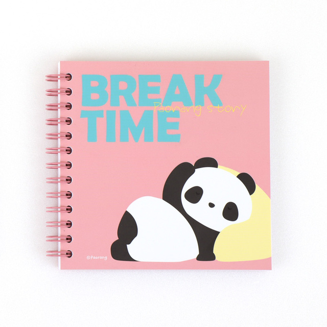 Paorang Korean Square Left Spiral Notebook 45x30x23cm Pink Cute Kawaii Character School Office Writing Journal Planner Organizer