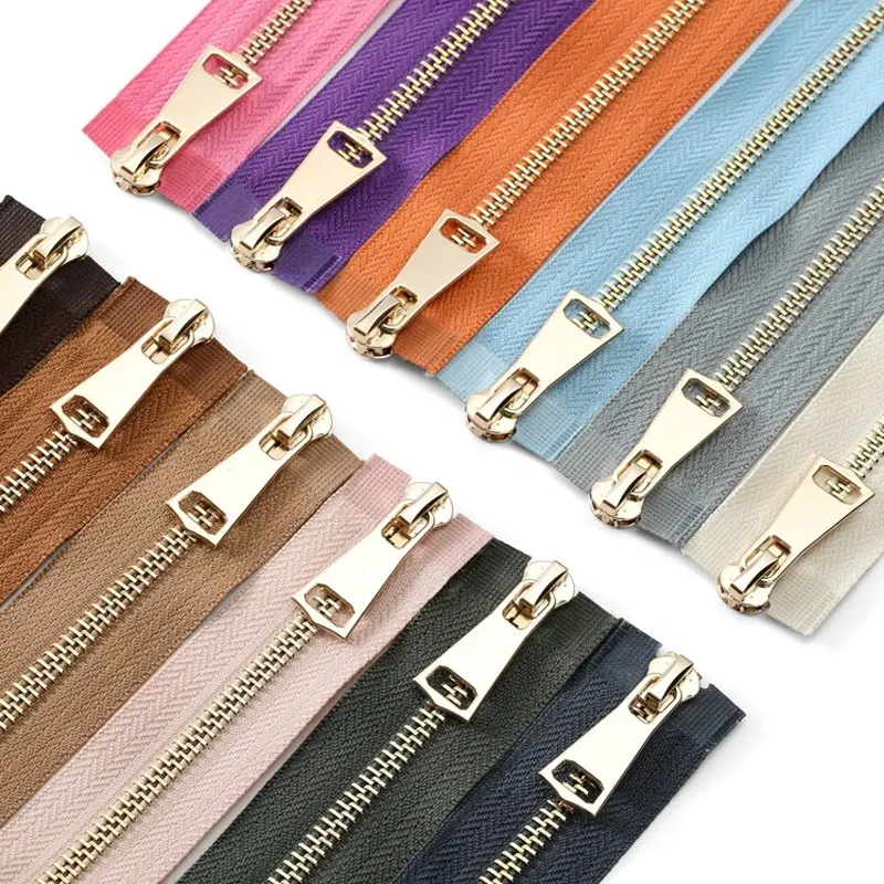 Factory wholesale Customized 3#5#8#10 open end 2 way zipper for bags metal zipper high quality double pull zip