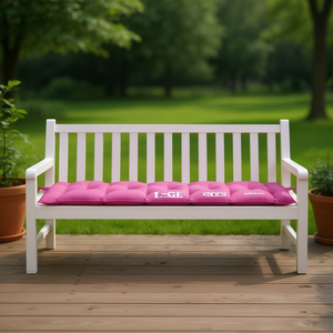 Coussin de banc d'extérieur en tissu Oxford rose, 100 % polyester, confortable, rectangulaire, amovible, lavable, housse de siège de patio - Product Image 2