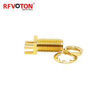 Suministro de fábrica SMA hembra Jack Pcb 1,2mm borde 6,4*6,4mm Rf Coaxial extremo lanzamiento latón Jack receptáculo conector en Stock Rohs