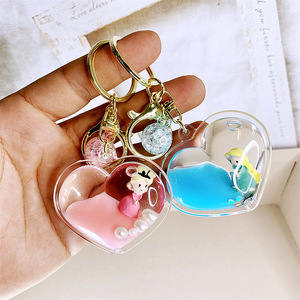 LLavero de acrílico de dibujos animados, colgante creativo de princesa de <span class=keywords><strong>amor</strong></span>, bolsa de botella flotante, llavero con abalorio, <span class=keywords><strong>2021</strong></span> - Product Image 3