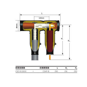 ขั้วต่อสายเคเบิลไฟฟ้าแรงสูง A B B 12-24KV 250A <span class=keywords><strong>CSE</strong></span>-B CSS-B เหมาะสำหรับสายเคเบิลแบบแกนเดี่ยว/สามแกน แบบเสียบได้ - Product Image 5