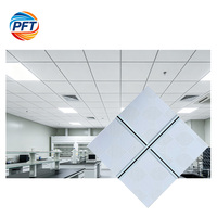 Plafond en PVC carré moderne, classe A, ignifuge, résistant à l'humidité, pour appartement, centre commercial, hôtel, hôpital, gymnase, atelier, supermarché