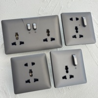 NUEVO Interruptor de Luz de Pared para el Hogar con Panel de PC Piano Keys 2026, 16A Alemán, 13A Reino Unido, Enchufe Universal, Acabado Gris Mate Suave como Piel de Bebé, Moderno