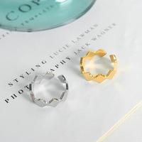 Bague géométrique pour couples, design ouvert minimaliste couleur or, bijoux de mode, vente en gros