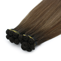 Fournisseur de cheveux Remy direct humain russe tissage extensions de cheveux personnalisé Double dessiné main attaché trame extension de cheveux