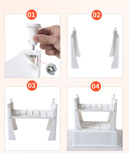 Lavabo Moderno Cuadrado <span class=keywords><strong>con</strong></span> Pedestal, Soporte para Grifo de un Solo Orificio, Lavabo de Plástico para Baño o Lavandería <span class=keywords><strong>con</strong></span> Desagüe para Uso en Hoteles - Product Image 3