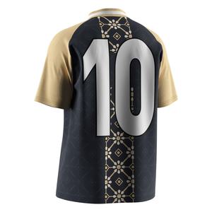 Maillot de football léger avec col polo en V et tissu anti-transpiration, idéal pour les séances d'échauffement et les matchs décontractés - Product Image 3