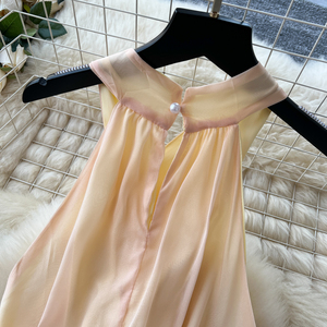 Robe bohème croisée à dos nu pour <span class=keywords><strong>femme</strong></span>, robe de plage d'été avec ceinture à nouer, ourlet à franges et jupe superposée transparente pour les vacances tropicales - Product Image 3