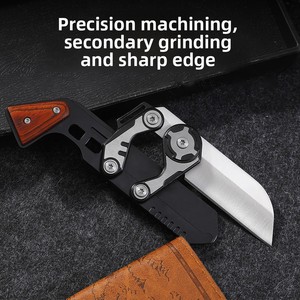 Cuchillo Wolf Warrior de Acero Inoxidable con Hoja de Punta Caída y Perilla para el Pulgar, Cuchillo Plegable de Bolsillo Compacto y Afilado, Herramienta EDC para Exteriores - Product Image 3