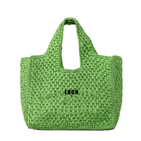 Nueva Llegada: Bolsos de Mano de Paja Tejidos a Mano para Mujer, para la Playa, Moda de Verano, Ligeros y Plegables