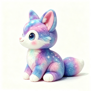 ตุ๊กตาจิ้งจอกกาแล็กซี่แบบกำหนดเองได้ ตุ๊กตาสัตว์นุ่มไล่เฉดสีพาสเทลประดับดาวระยิบระยับ - Product Image 2