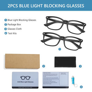 Sunray العصرية مربع الرجعية أزياء القراءة الضوء الأزرق حجب النظارات 2 حزمة النساء/الرجال غير وصفة طبية - Product Image 5