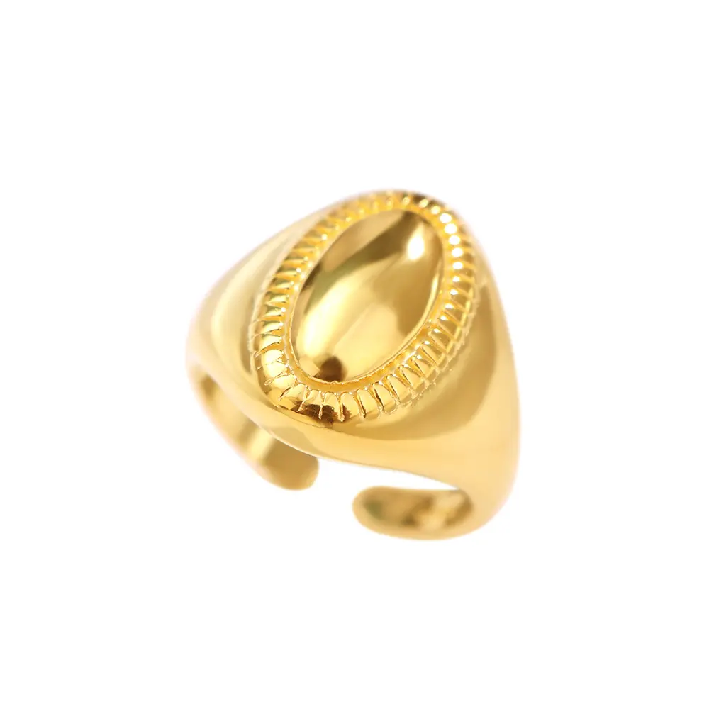Anel de dedo vintage para homens e mulheres, anel em prata esterlina 925 banhado a ouro com índice elipse