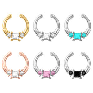 Vente en gros de bijoux de corps Gaby faux anneau de nez de luxe CZ faux tatouage non piercing pince-nez pour hommes sans piercing - Product Image 1