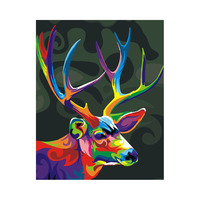 40*50cm DIY Peinture à l'huile numérique sans cadre Série d'animaux colorés Peinture par numéros