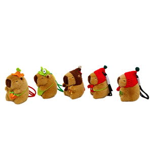 Porte-clés <span class=keywords><strong>en</strong></span> peluche Capybara mignon avec chapeau au crochet et pendentif <span class=keywords><strong>carotte</strong></span>, jouet <span class=keywords><strong>en</strong></span> peluche doux et moelleux, breloque <span class=keywords><strong>de</strong></span> <span class=keywords><strong>sac</strong></span> - Product Image 5