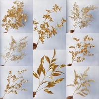 Haute Qualité Artificielle En Plastique Doré Feuilles Or Série Plante Artificielle Eucalyptus pour Mariage Arrangement De Fleurs Décor