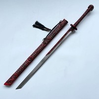Espada Guerrero Roja Popular de 101 cm y 1.95 kg con Espada Tang Atornillada al Dorso de la Hoja para Colección de Cosplay
