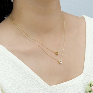 Collar de Plata 925 con Piedra de Nacimiento de Marzo, Geométrico, Hexagonal, Aguamarina, para Regalo de Amigo - Product Image 6