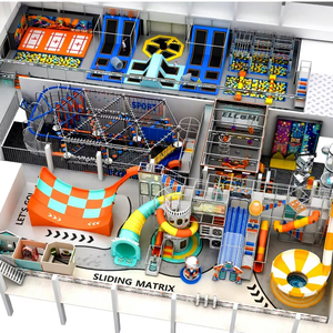 Parque Infantil Interior Grande con Cuerdas Altas, Trampolín y Tobogán - Equipo de Juego Suave Comercial, <span class=keywords><strong>Centro</strong></span> de Entretenimiento y Deportes para Niños - Product Image 1