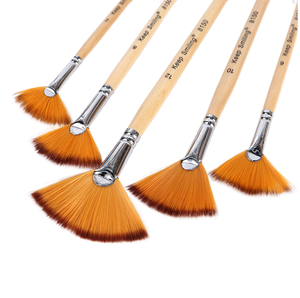 Gardez le sourire 5pcs bicolore Nylon laine cuivre Tube en forme d'éventail professionnel huile <span class=keywords><strong>aquarelle</strong></span> acrylique ensemble - Product Image 6