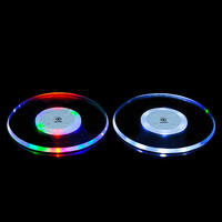 Sous-verres lumineux LED en acrylique écologiques, nouveauté, avec piles incluses, pour bar et table à domicile