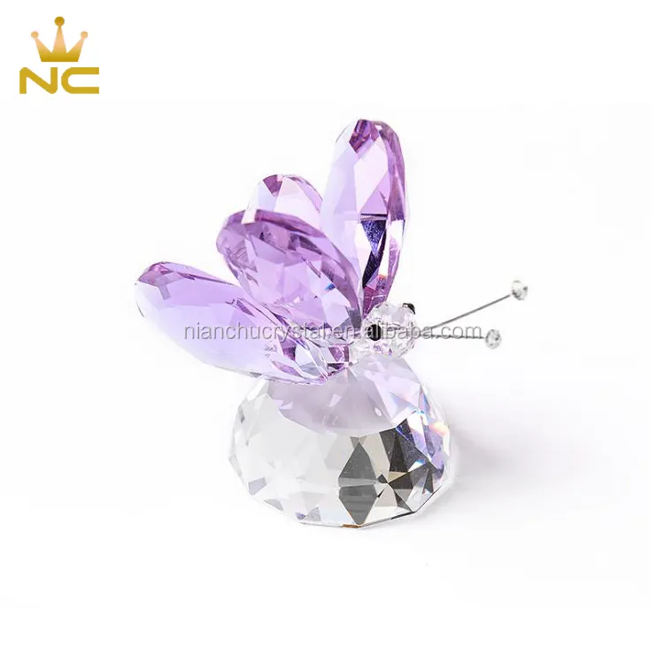 Elegant Diamond Glass Crystal Butterfly Ornament Crystal Butterfly Figurines For Guests Souvenirs Wedding Favors