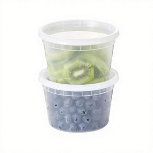 500 sets de 16 oz. Couvercles en plastique jetables pour contenants alimentaires Deli Storage, pour soupes et préparation de repas |   Aliments sans BPA - Product Image 1