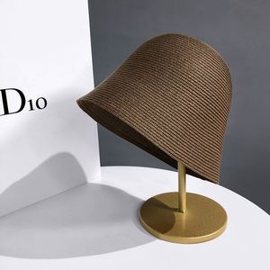 Chapeau seau d'été Chapeau de pêcheur à écran solaire Chapeau de paille pliable et polyvalent - Product Image 4