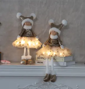 คริสมาสต์บริสุทธิ์ของขวัญเทวดาบนหิ้งเอลฟ์ผลิตภัณฑ์ตกแต่งบ้านที่มีไฟ LED