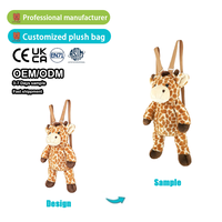 Sac à dos en peluche personnalisé à faible MOQ, design sur mesure, jouets animaux simulés, sac à dos en peluche avec logo personnalisé, commandez votre design