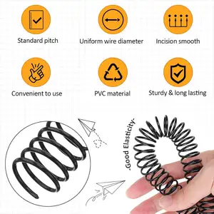wholesale assorted size big Binding Capacity plastic spiral coil spiral coiled wire cable