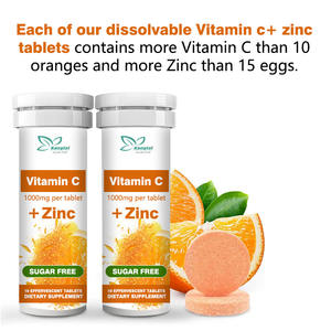 En kaliteli <span class=keywords><strong>C</strong></span> vitamini antioksidan efervesan <span class=keywords><strong>C</strong></span> vitamini + çinko sağlık kalp ve bağışıklık sistemi tabletler efervesan - Product Image 3