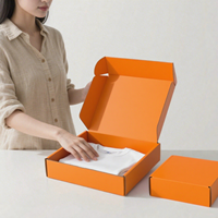 Boîte d'expédition pour vêtements en carton ondulé de petite taille, écologique, en matériaux recyclés, avec logo imprimé, emballage de luxe, coloré