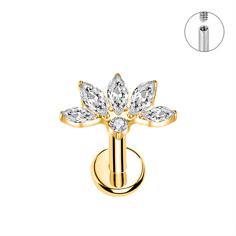 Gold  + White CZ