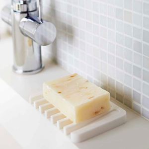 Soft Soapbox Container Storage Comb Shape Silicone Holder Drain <b>Soap</b> Dish Plate Holder Tray for Bathroom - Product Image 5