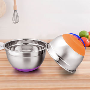 מפעל מלוטשת מראה צבעונית מטבח הכנת מנה ואגירת סלט פירות סלט קערת נירוסטה עם כשים - Product Image 6